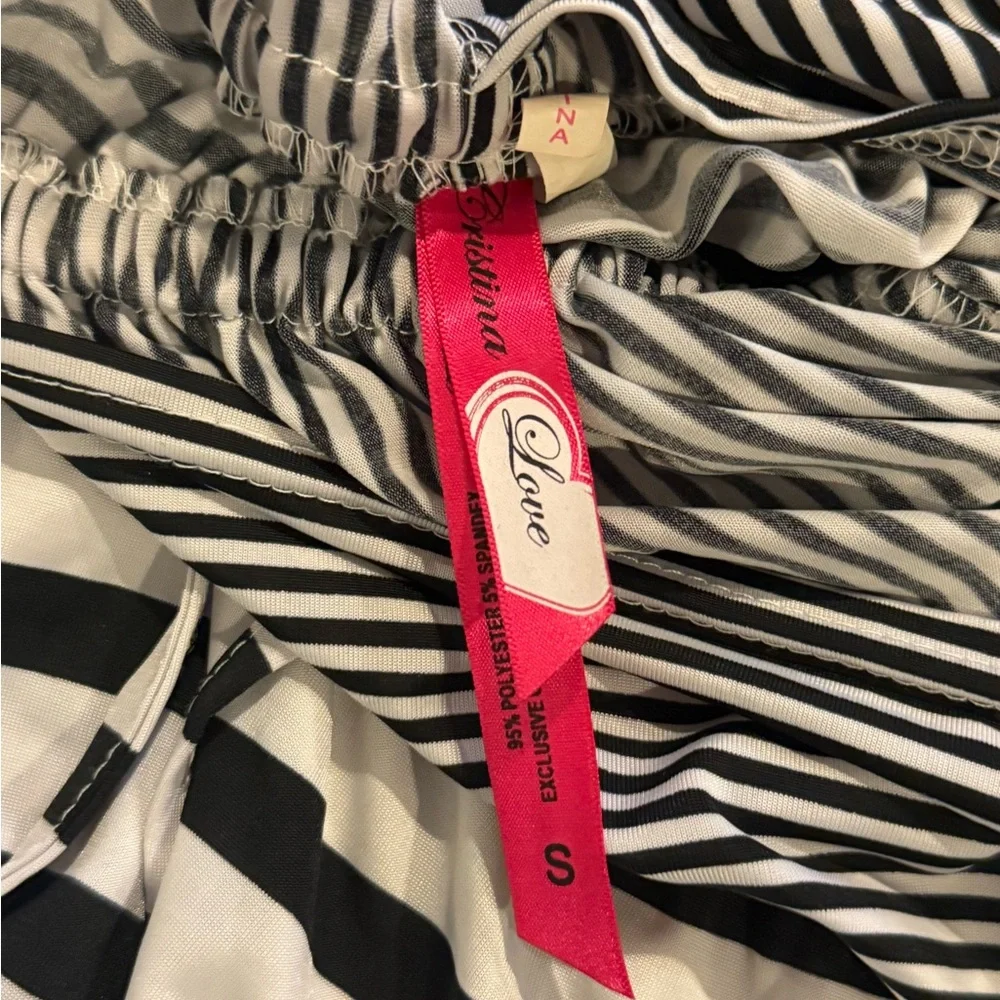 Chic Striped Dress in Black and White- coverup